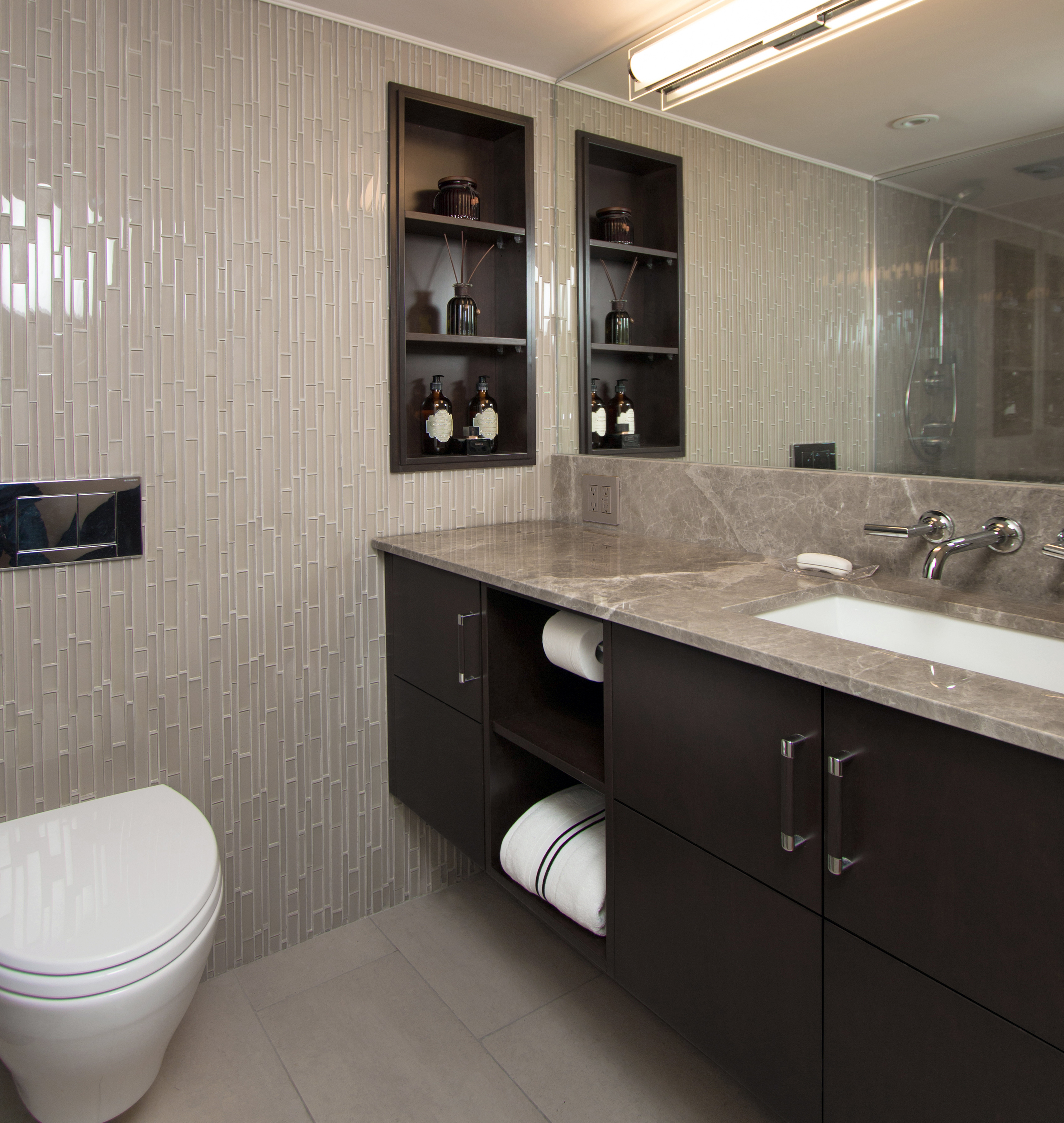 Modernized Marble Bathroom